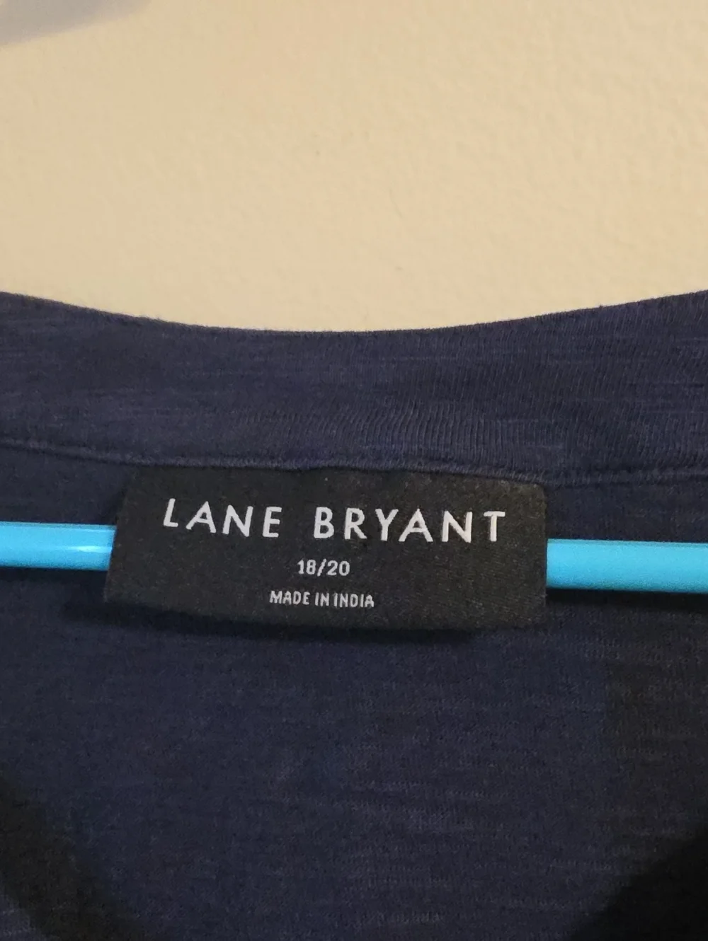 Lane Bryant Navy and White Lace Sleeve V Neck Blouse. In EUC - Picture 3 of 5